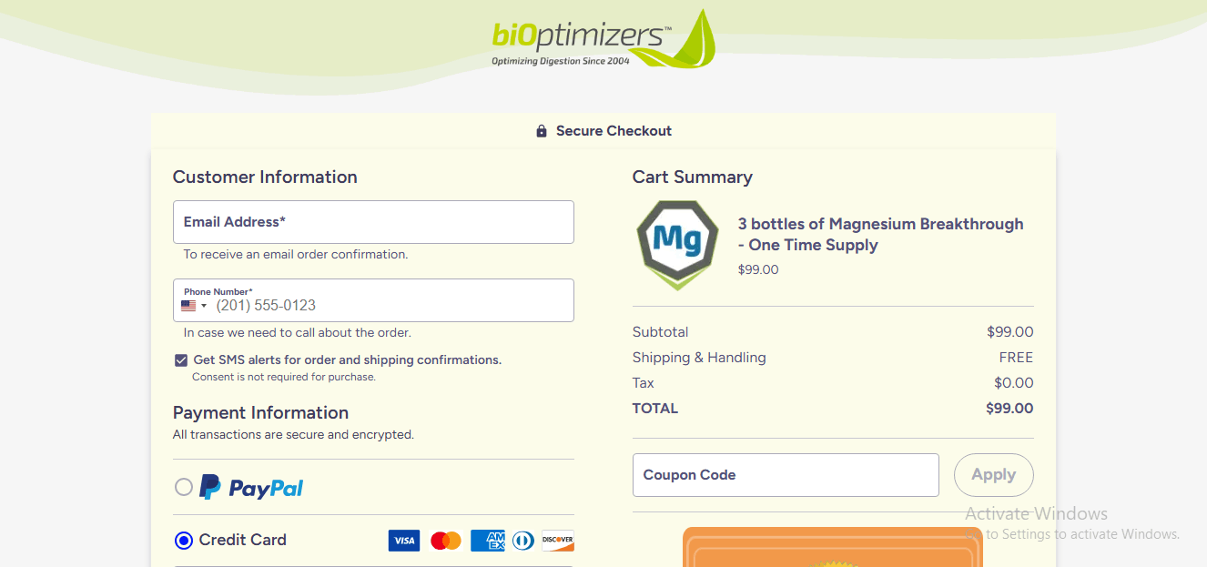 BiOptimizers safe Checkout